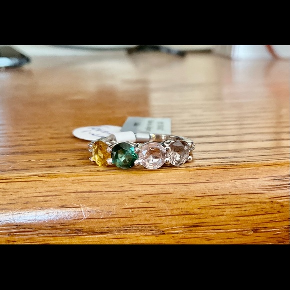 4 tourmaline gemstone ring Sz 7 - Picture 4 of 5